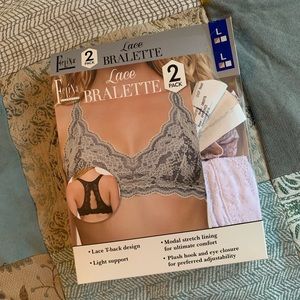 NWT • 2 Pack Bralette White / Pink-Grey